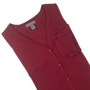 Classic Red Cardigan Sweater Valentine’s Day XL Size 14-16 Button Wine Career